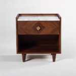 Galaxy Art Carrara Marble Bedside Table - Image 2