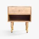 Galaxy Art Art Deco Teak Wood Bedside Table - Image 2