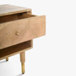 Galaxy Art Art Deco Teak Wood Bedside Table - Image 5