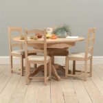 Galaxy Art Serenity Teak Round Dining Set with Four Chairs