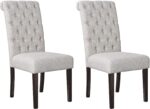 Galaxy Art Elegant Light Gray Upholstered Dining Chairs, Set of 2 - Image 2
