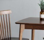 Galaxy Art Linear Teak Wood Rectangle Dining Set 4 Seater - Image 5