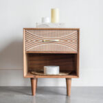 Galaxy Art Bunka Teak Wood Bedside Table