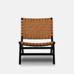 Galaxy Art Handcrafted Teakwood Leatherette Accent Chair - Image 2