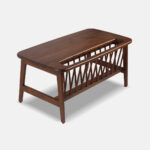 Galaxy Art Modern Rectangular Coffee Table with Integrated Magazine Rack - Image 4