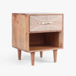 Galaxy Art Bunka Teak Wood Bedside Table - Image 5
