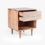 Galaxy Art Bunka Teak Wood Bedside Table - Image 4
