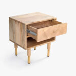 Galaxy Art Art Deco Teak Wood Bedside Table - Image 3