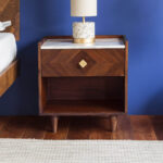 Galaxy Art Carrara Marble Bedside Table