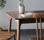 Galaxy Art Linear Teak Wood Rectangle Dining Set 4 Seater - Image 8