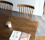 Galaxy Art Linear Teak Wood Rectangle Dining Set 4 Seater - Image 9