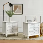 Galaxy Art Muriel Farmhouse Nightstand Set with Outlets - 3 Drawers Each