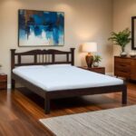 Galaxy Art Padded Headrest Teak Wood Bed