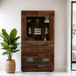 Galaxy Art Sheesham Timeless Stone Crockery Cabinet