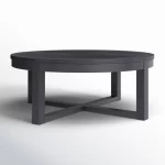 Galaxy Art Round Solid Wood Coffee Table in Oak Finish - Image 7