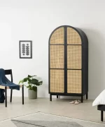 Galaxy Art Victorian Rattan Wardrobe In Black