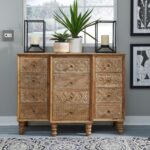 Galaxy Art Montrose Accent Cabinet with 12 Drawers in a Weathered Honey Finish