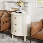 Galaxy Art Pre-Assembled White Wood Bedside Table