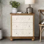 Galaxy Art COZAYH Rustic Farmhouse Carved 3-Drawer Nightstand