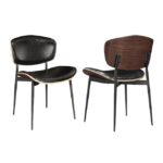 Galaxy Art Art Leon 2 Contemporary Black Faux Leather Accent Chairs (Set of 2) - Image 2