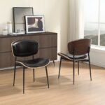 Galaxy Art Art Leon 2 Contemporary Black Faux Leather Accent Chairs (Set of 2) - Image 3