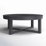 Galaxy Art Round Solid Wood Coffee Table in Oak Finish