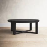 Galaxy Art Round Solid Wood Coffee Table in Oak Finish - Image 6