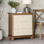 Galaxy Art COZAYH Rustic Farmhouse Carved 3-Drawer Nightstand - Image 2