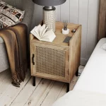 Galaxy Art Rustic Rattan Bedside Table In Distressed Finish - Image 5