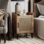 Galaxy Art Rustic Rattan Bedside Table In Distressed Finish - Image 6