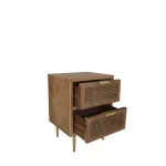 Galaxy Art Rustic Rattan Bedside Table In Distressed Finish - Image 4