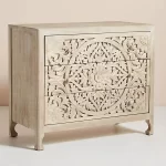 Galaxy Art Premium Handcarved 3-Drawer Grey Chest of Drawer - Image 9