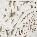 Galaxy Art Beautifully Handcarved 3-Drawer White Chest of Drawers - Image 6
