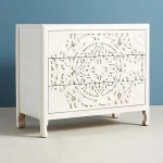 Galaxy Art Beautifully Handcarved 3-Drawer White Chest of Drawers - Image 2