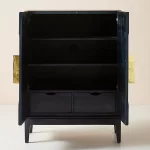 Galaxy Art Handcarved Cabinet In Black & Brass Handles - Image 4