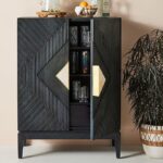 Galaxy Art Handcarved Cabinet In Black & Brass Handles - Image 3