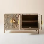 Galaxy Art Handcarved Sunrise Sideboard in Washed Grey - Image 6