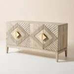 Galaxy Art Handcarved Sunrise Sideboard in Washed Grey - Image 2