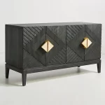 Galaxy Art Sunburst Handcarved Sideboard in Black - Image 2