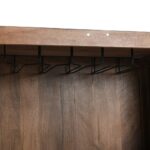 Galaxy Art Walnut-Finished Sheesham Wood Hand-Carved Bar Cabinet - Image 11