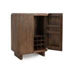 Galaxy Art Walnut-Finished Sheesham Wood Hand-Carved Bar Cabinet - Image 4