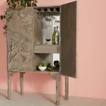 Galaxy Art Elegant Foliage Handcarved Bar Cabinet - Image 3