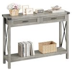 Galaxy Art Wooden + Metal Entryway Console Table with Cane Drawers - Image 2