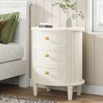 Galaxy Art Pre-Assembled White Wood Bedside Table - Image 3