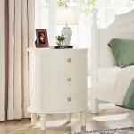 Galaxy Art Pre-Assembled White Wood Bedside Table - Image 2