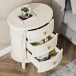 Galaxy Art Pre-Assembled White Wood Bedside Table - Image 4