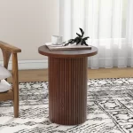 Galaxy Art Fluted Pedestal Round Side Table - Image 3