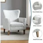 Galaxy Art Farmhouse Striped Wingback Chairs  Set of 2 - Image 4