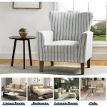 Galaxy Art Farmhouse Striped Wingback Chairs  Set of 2 - Image 5