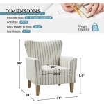 Galaxy Art Farmhouse Striped Wingback Chairs  Set of 2 - Image 6